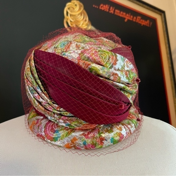 Terry B. Vintage Art Deco Cloche Bucket Turban Hat Union Made In The USA main image 4
